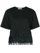Msgm Lace Hem T-shirt - Black