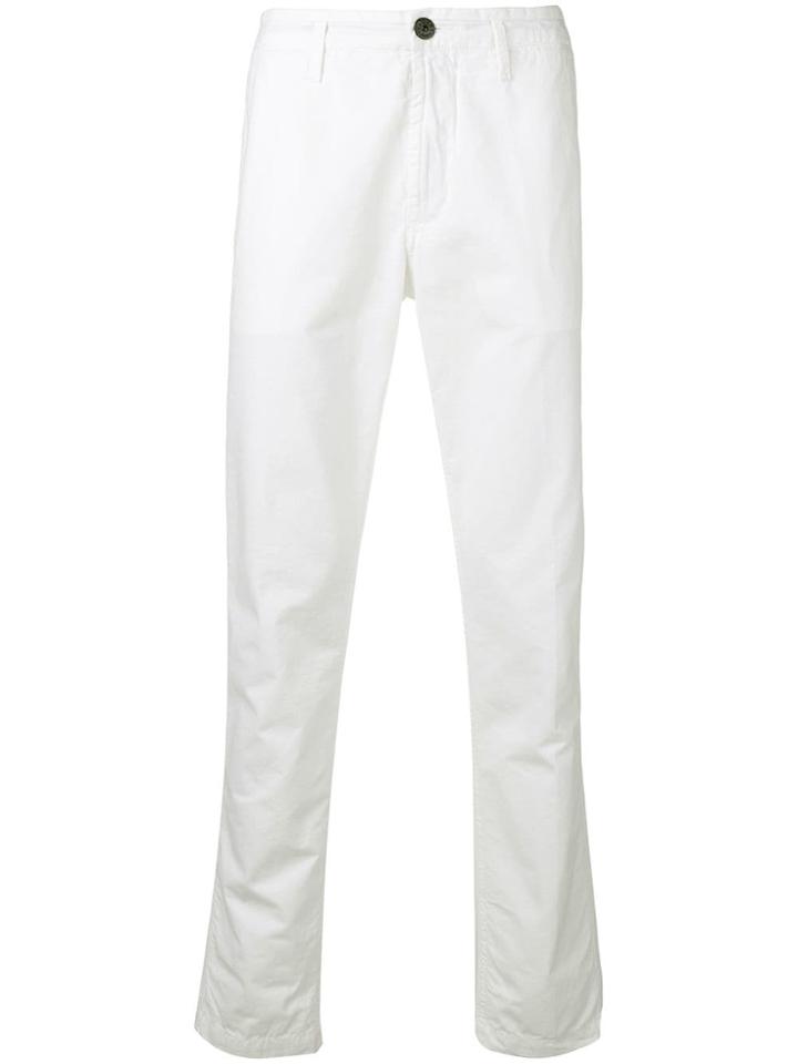 Stone Island Slim-fit Chino Trousers - White