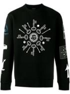 Lanvin Printed Sweatshirt, Men's, Size: Large, Black, Cotton/polyamide/viscose