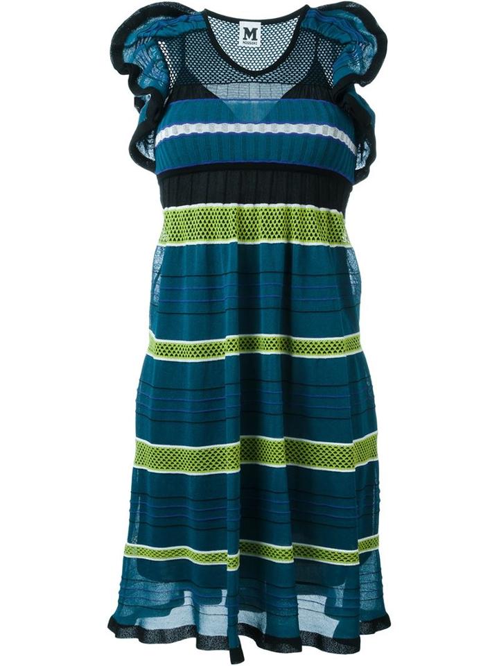 M Missoni Stripe Knit Dress, Women's, Size: 42, Cotton/polyamide/viscose/polyester