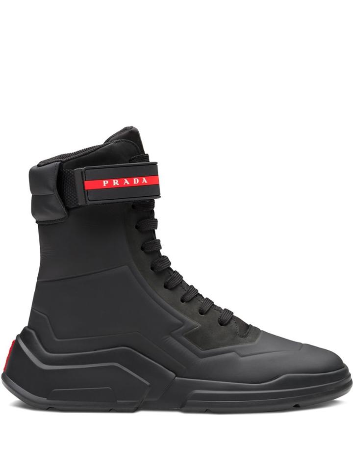 Prada Linea Rossa High-top Sneaker - Black