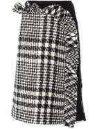 Simone Rocha Frilled Checked Skirt, Women's, Size: 10, Black, Cotton/acrylic/polyamide/wool