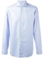 Barba Textured Shirt, Men's, Size: 43, Blue, Cotton