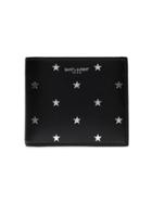 Saint Laurent Star Print Bi-fold Wallet - Black