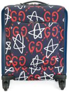 Gucci Guccighost Carry-on Luggage, Women's, Blue, Calf Leather/cotton