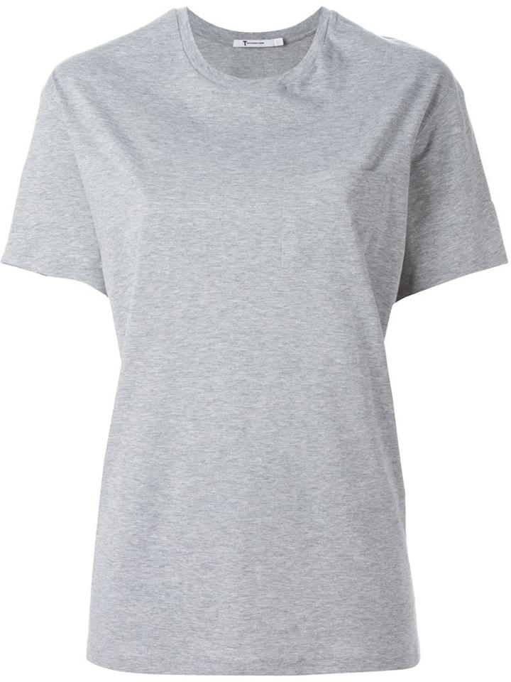 T By Alexander Wang Oversized T-shirt, Women's, Size: S, Grey, Cotton