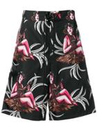 Prada Patterned Shorts - Black