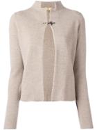 Fay Hook Detail Cardigan, Women's, Size: Large, Nude/neutrals, Virgin Wool