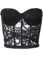 Moschino Cropped Lace Bustier - Black