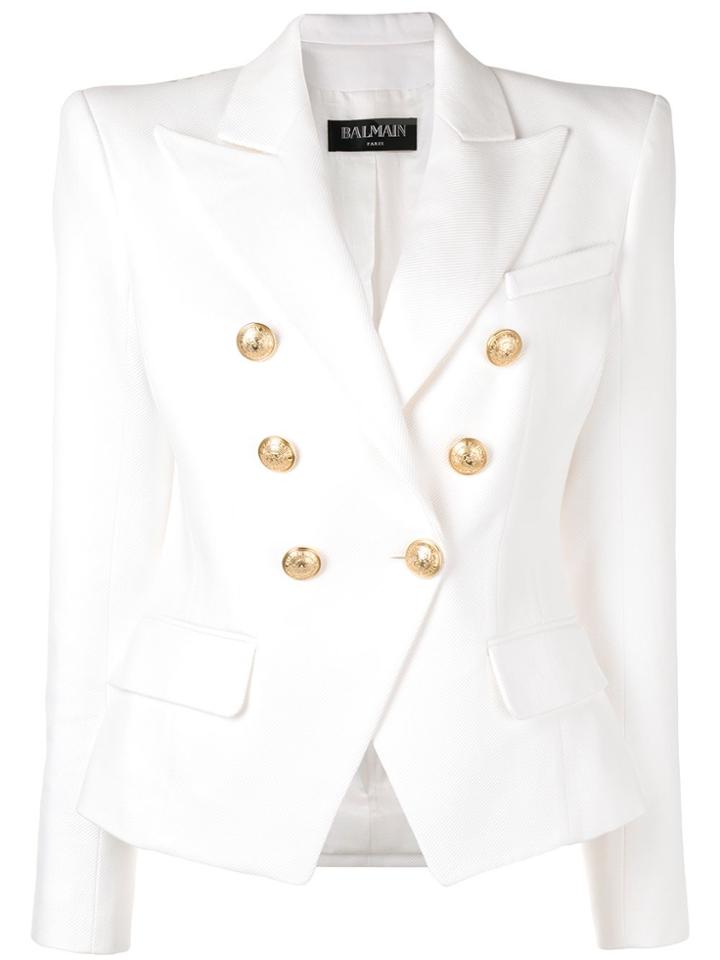 Balmain Buttoned Blazer - White