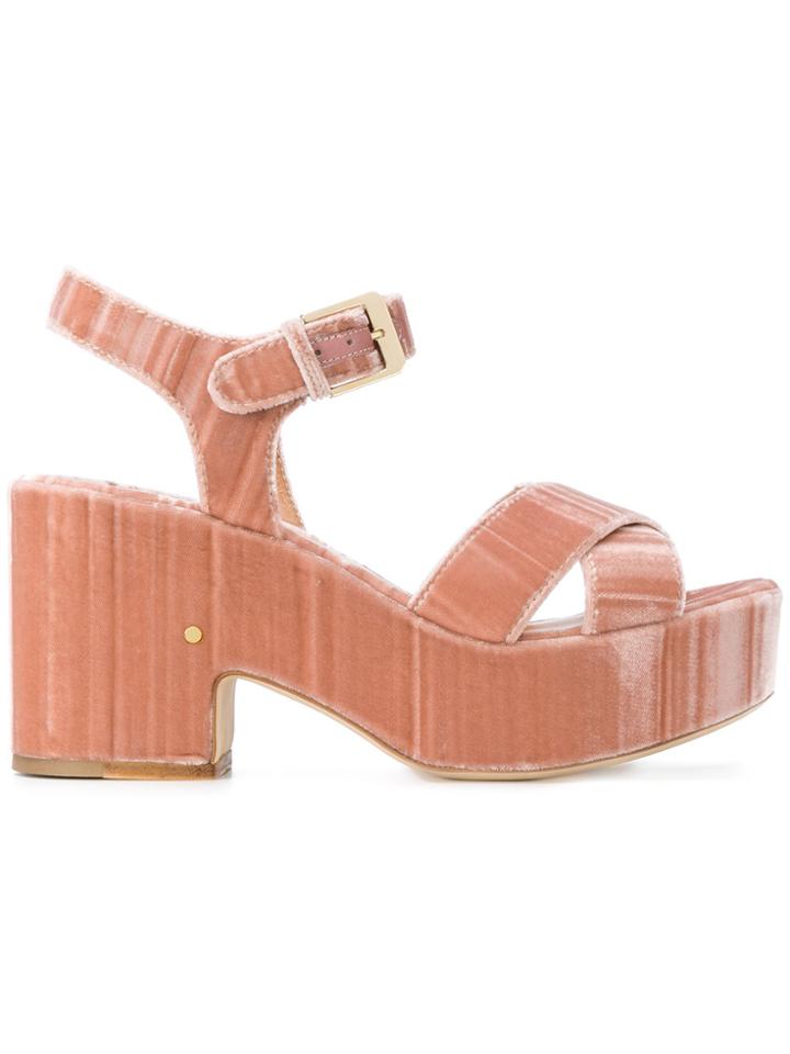 Laurence Dacade Nadine Velvet Sandals - Pink & Purple