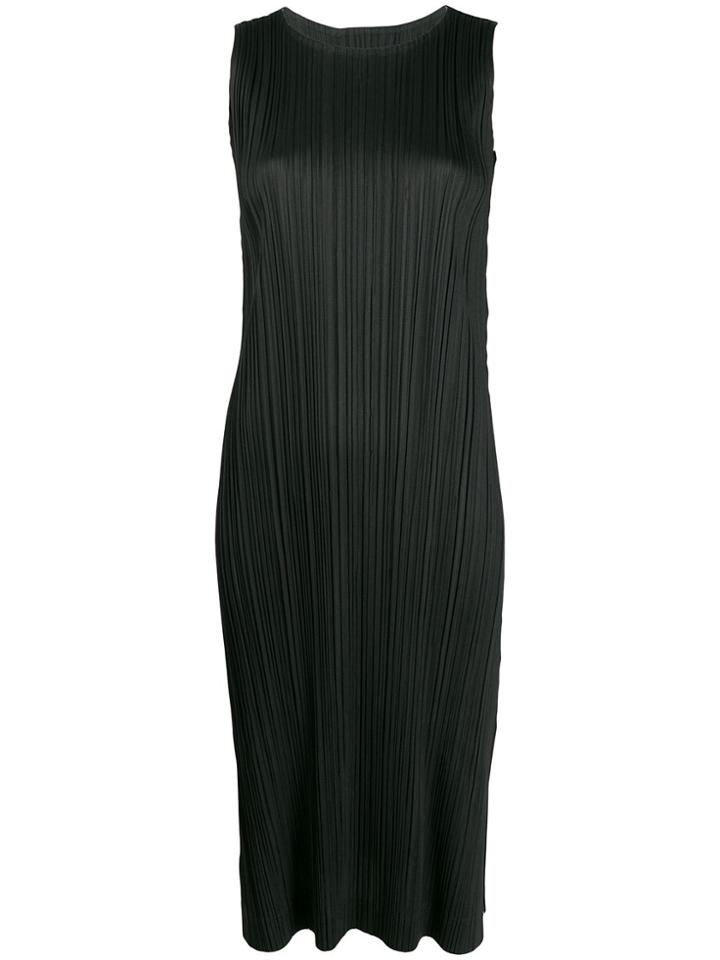 Pleats Please Issey Miyake Plissé Longline Top - Black