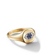 David Yurman 18kt Yellow Gold Cable Collectibles Evil Eye Sapphire And