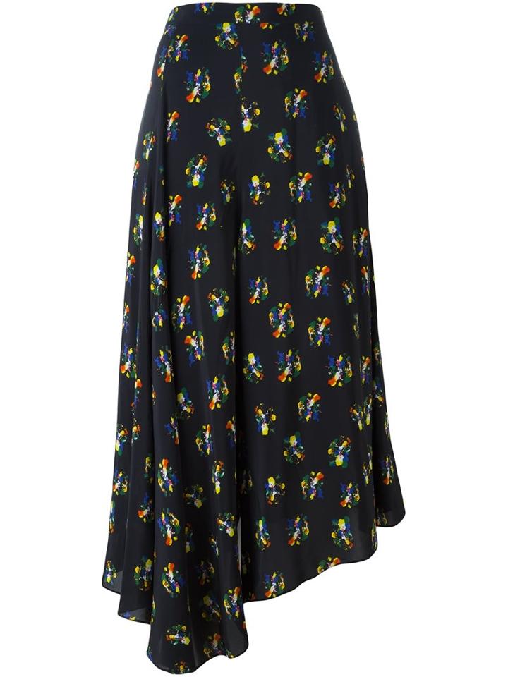Ports 1961 Asymmetric Palazzo Pants, Women's, Size: 40, Black, Viscose