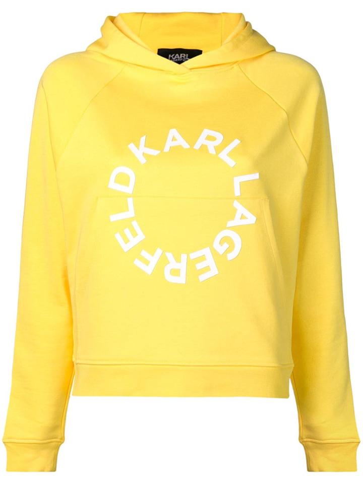 Karl Lagerfeld Circle Logo Hoodie - Yellow