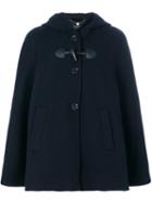 Twin-set - Hooded Cape - Women - Wool/polyamide/polyester - 42, Blue, Wool/polyamide/polyester