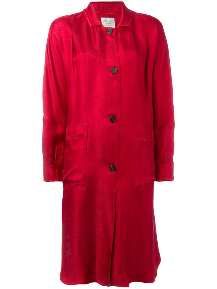 Forte Forte - Panelled Sleeve Coat - Women - Polyamide/viscose - 0, Women's, Red, Polyamide/viscose
