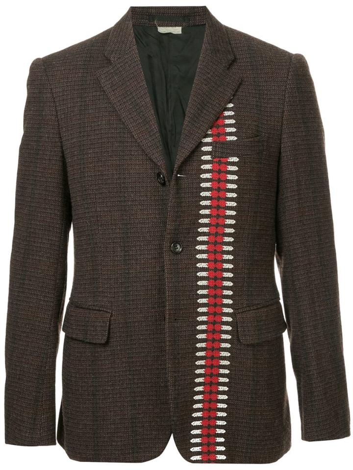 Comme Des Garçons Vintage Pattern Detail Blazer - Brown