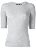 Theory Ribbed T-shirt, Women's, Size: Xs, Grey, Cotton/modal