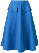 No21 Flared Midi Skirt - Blue