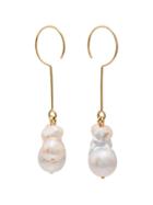 Beaufille Double Pearl Drop Earrings - Gold