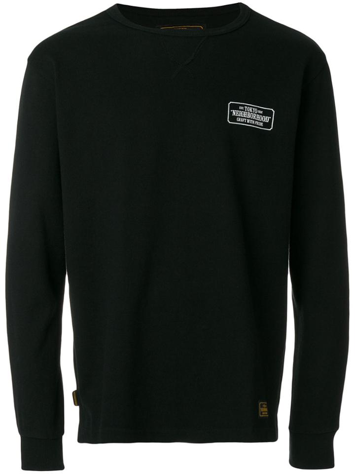 Neighborhood Chest Logo Patch Sweatshirt - Black