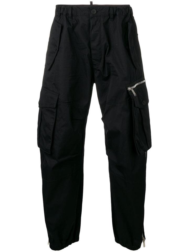 Dsquared2 Straight-leg Cargo Trousers - Black