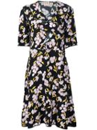 Marni Ruffled Floral Print Dress, Women's, Size: 38, Black, Viscose