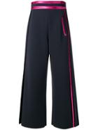 Giorgio Armani Ribbon Trim Cropped Trousers - Blue