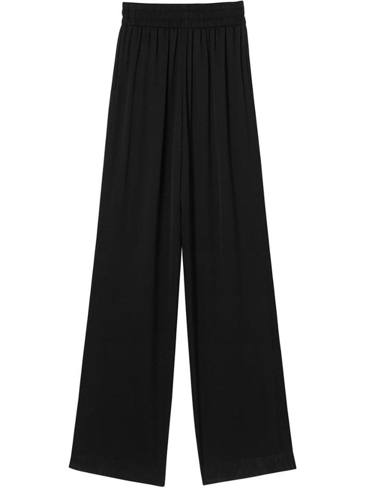 Burberry Silk Satin Trousers - Black