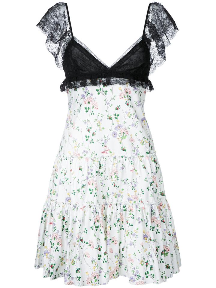 Giambattista Valli - Floral Print Dress - Women - Silk/polyamide - 40, White, Silk/polyamide
