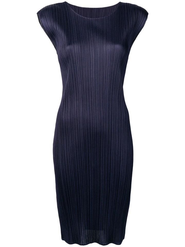 Pleats Please Issey Miyake Pleated Midi Dress - Blue