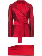 Dolce & Gabbana Vintage Belted Skirt Suit - Red