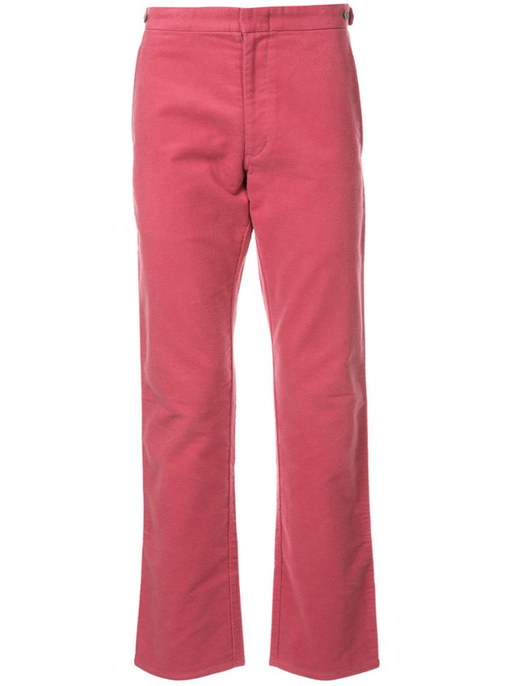 Comme Des Garçons Vintage Tailored Fleece Trousers - Pink & Purple