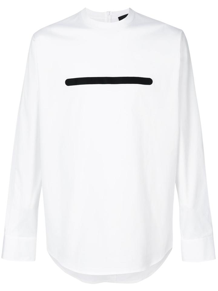 Dsquared2 Collarless Stripe Print Shirt - White