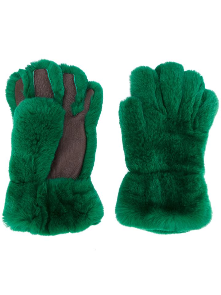 Marni Fur Gloves - Green