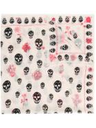 Alexander Mcqueen Skull And Rose Print Scarf - Nude & Neutrals