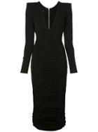 Alex Perry Clove Ruched Fitted Dress - Black