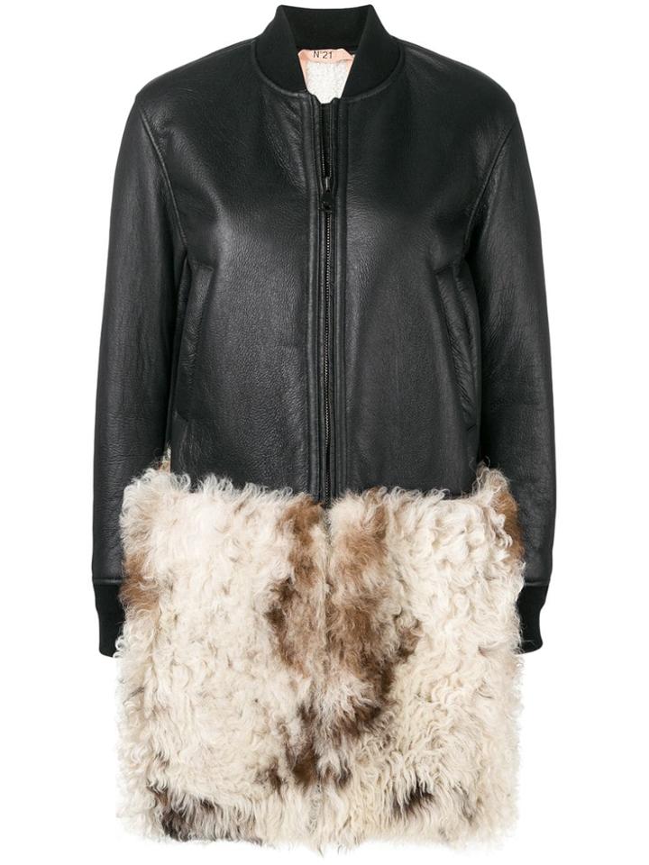 No21 Virgin Wool Patch Coat - Black