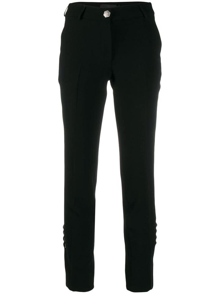 Philipp Plein Low Rise Cropped Trousers - Black