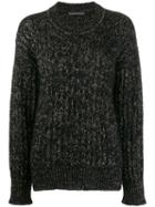 Alberta Ferretti Metallic Knit Jumper - Black