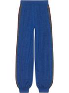 Gucci Jogging Pants In Wool With Lurex - Blue