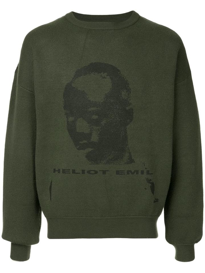 Heliot Emil Front Print Pullover - Green