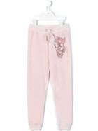 Philipp Plein Kids Flying Lily Track Pants, Girl's, Size: 12 Yrs, Pink/purple