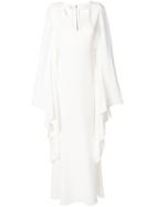 Antonio Berardi Cape Sleeve Ruffle Gown - White