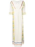 Erika Cavallini - V-neck Maxi Dress - Women - Cotton - 42, Nude/neutrals, Cotton