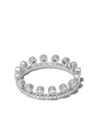 De Beers 18kt White Gold Dewdrop One Line Diamond Pave Band