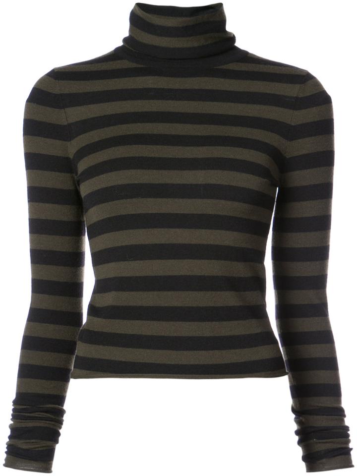A.l.c. Striped Roll Neck Sweater - Black