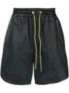 Diesel Leather Track Shorts - Black