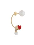 Delfina Delettrez 18kt Gold Heart Piercing Earring - Metallic